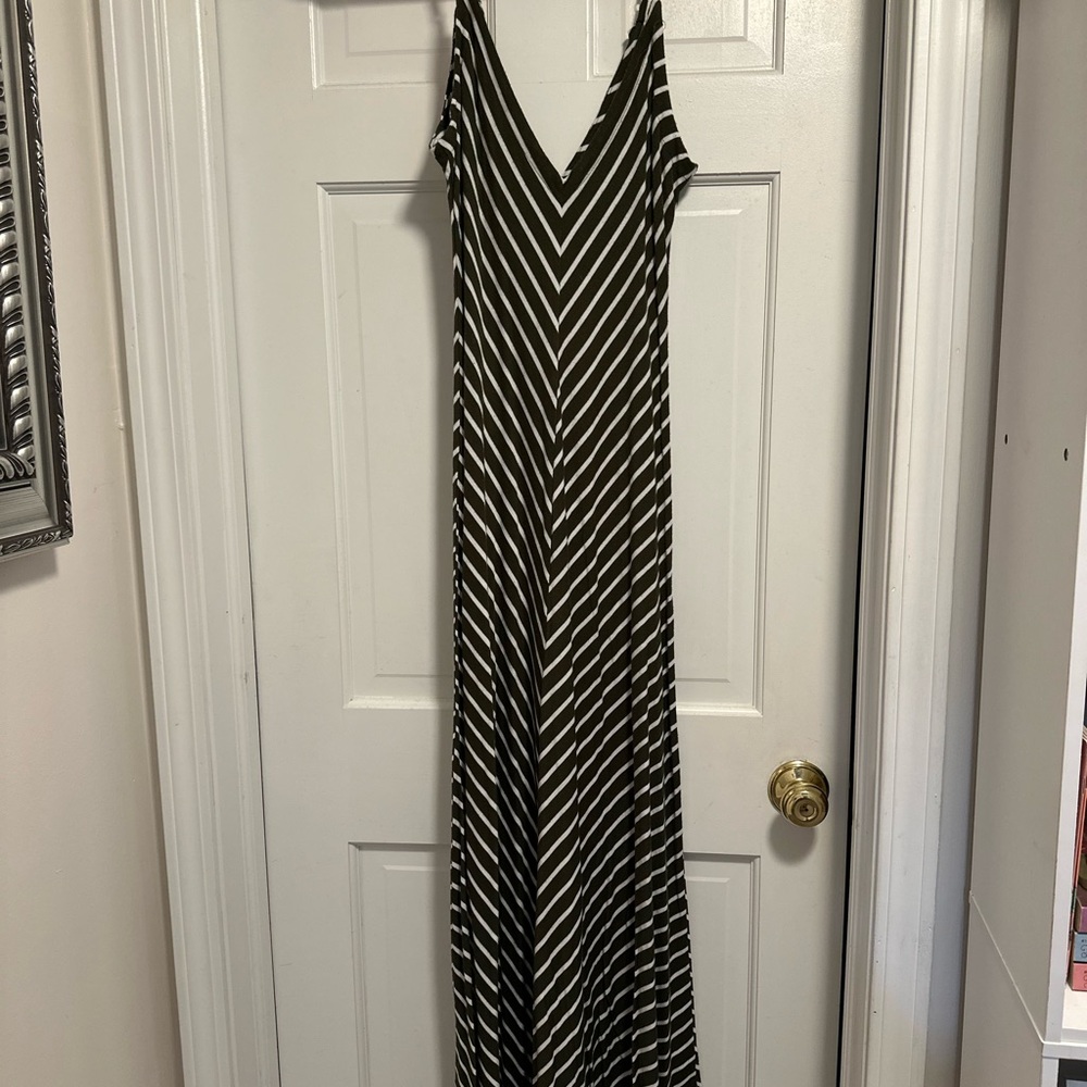Green and White Maxi Dress